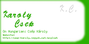 karoly csep business card