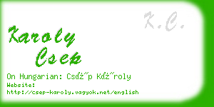 karoly csep business card